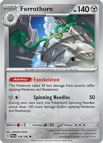 128/182 Ferrothorn / Stage 1 / Uncommon (Paradox Rift) English card