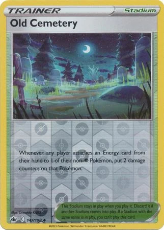 147/198 Old Cemetery (Reverse Holo) (Stadium) (Chilling Reign) Pokémon card (English)