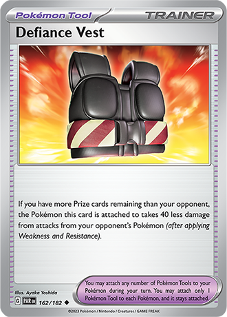162/182 Defiance Vest / Pokémon Tool / Uncommon (Paradox Rift) English card